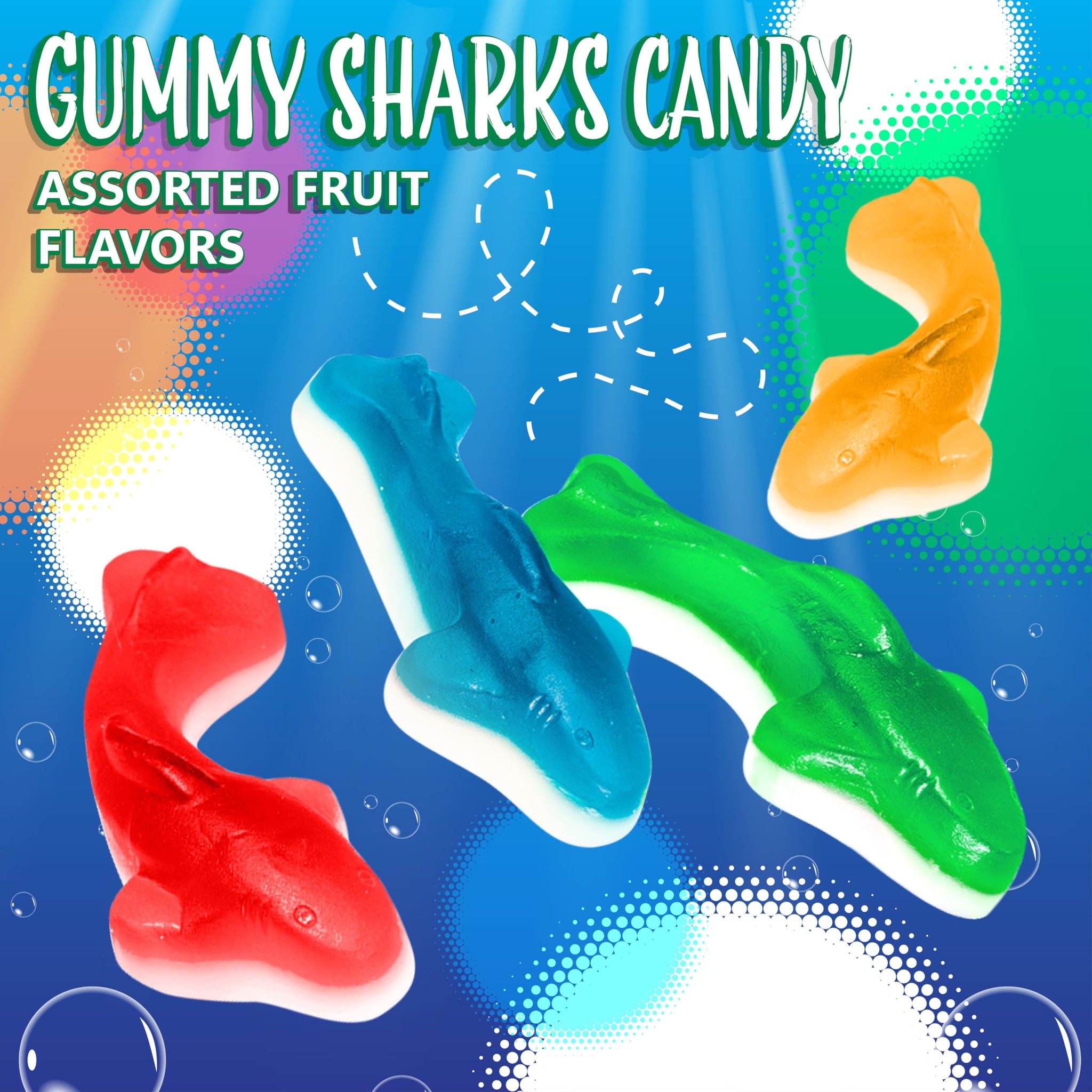 Gummy Sharks Candy | 2-Pound Bag | Assorted Fruit Flavors