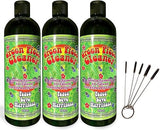 Green Piece® Glass Cleaner 3 Bottles (Made in USA) -16 oz and 5 Piece Mini Metal Nylon Tube Piece Cleaner Brush Set with Keychain Ring Combo