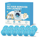 12 Pack Pet Hair Remover for Laundry, Reusable Dog & Cat Hair Catcher, Washer & Dryer Safe Laundry Balls, Anti-Tangle Design, Helps Remove Lint & Fur