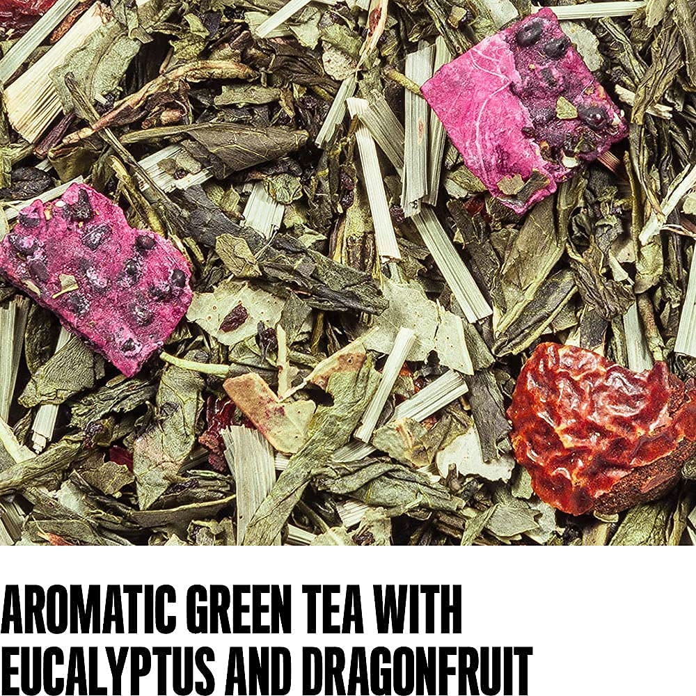 August Uncommon Tropic of Capricorn Green Tea - Handcrafted Loose Leaf Sencha - Refreshing Drink with Sweet Dragonfruit Tea & Melon Notes in a