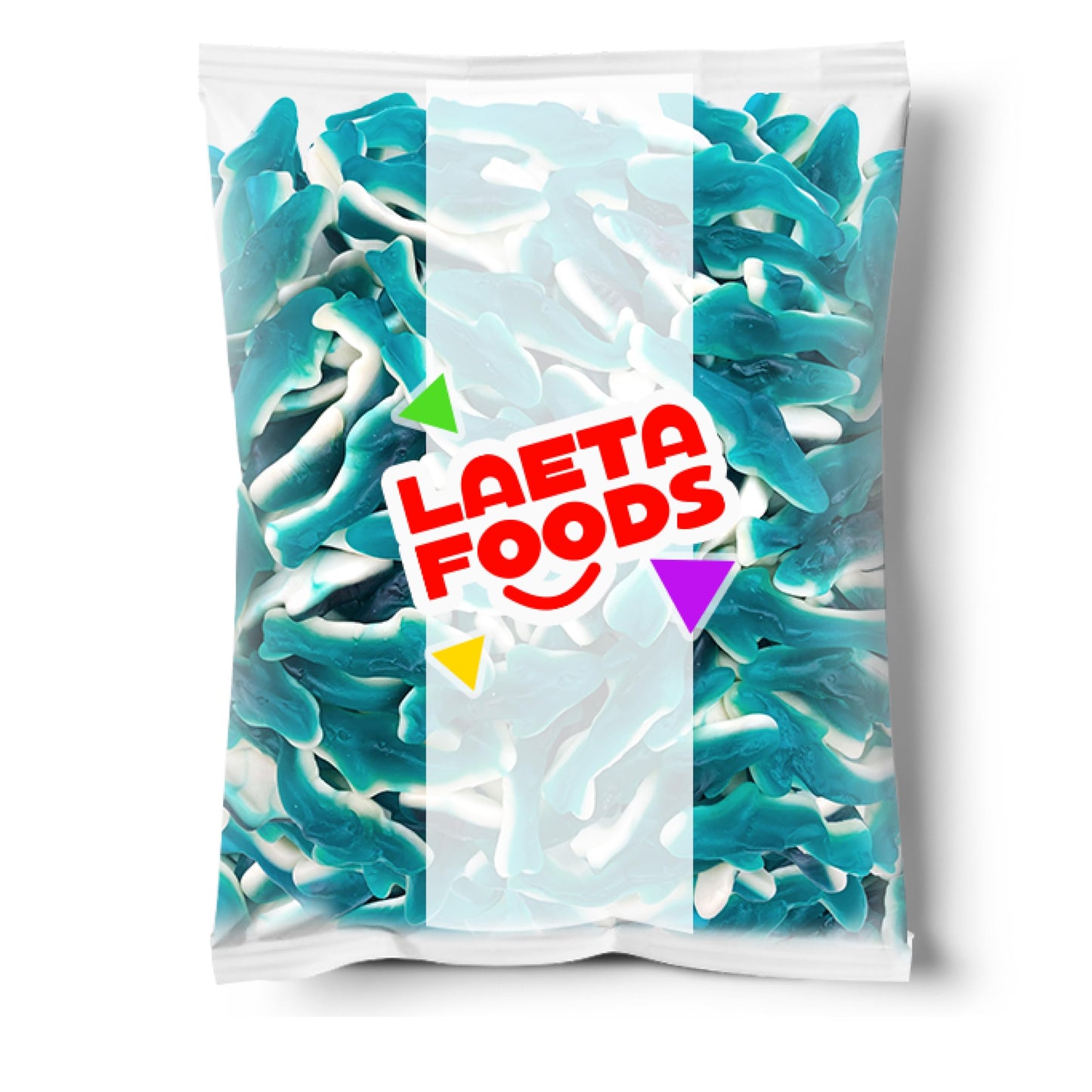 Blue Sharks Gummy Candy | 2 Pound Pack | Blue Raspberry and Marshmallow Flavor