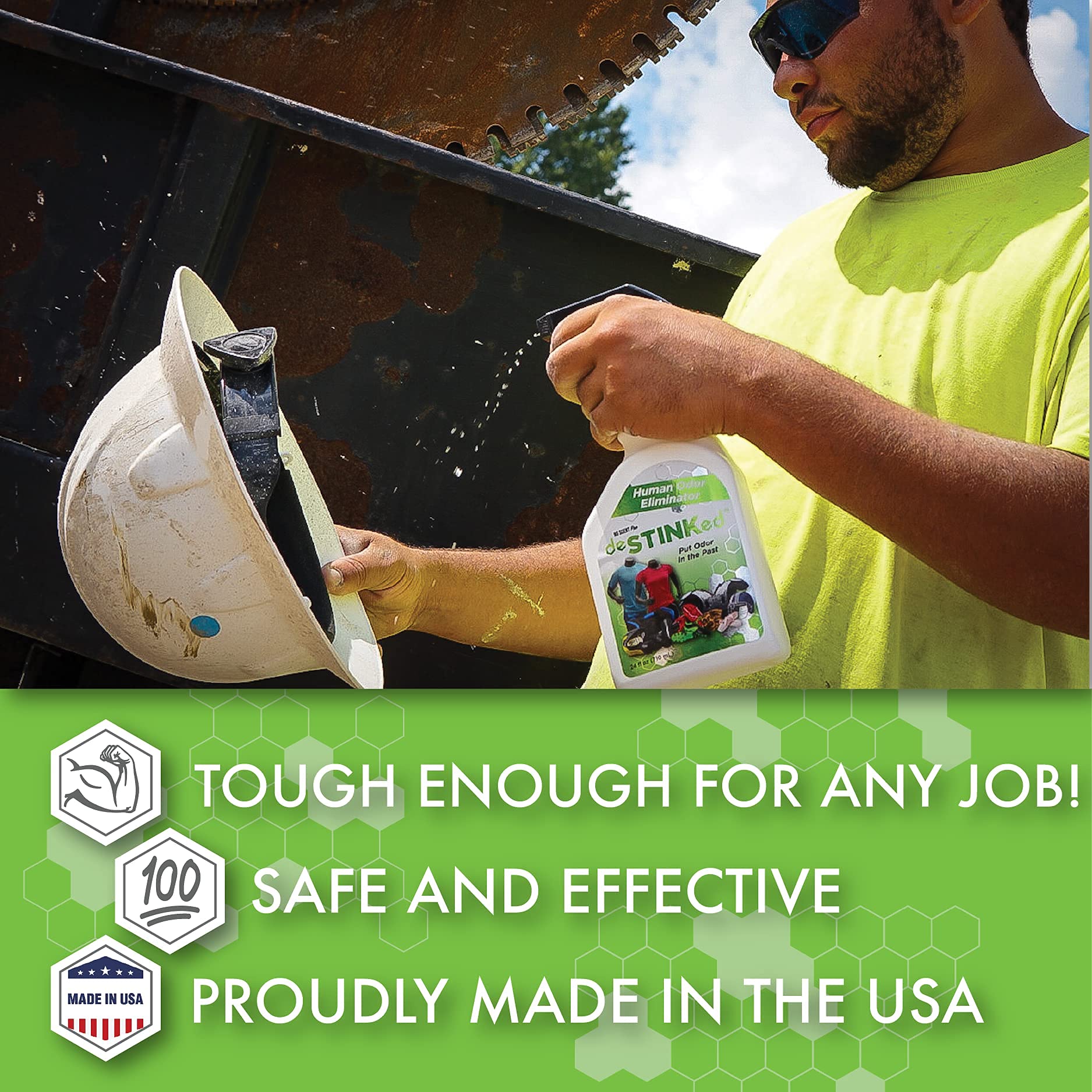 deSTINKed Human Odor Eliminator | Spray & Play Triple-Action Formula | Safe for Clothing, Fabrics, & Gear | 24oz | Made In USA
