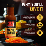 Papa Jacks Maple Bourbon Marinade, 13oz - Marinates in Minutes, Low Sodium Beef Marinade Sauce for Grilling, Roasting, Pan-Searing (2 Pack, Maple