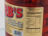 Herbs RED HOT Pickled Sausage (1 Gal. Jar) 39 Count Beef & Chicken No Pork ( From Jersey Candy Company)