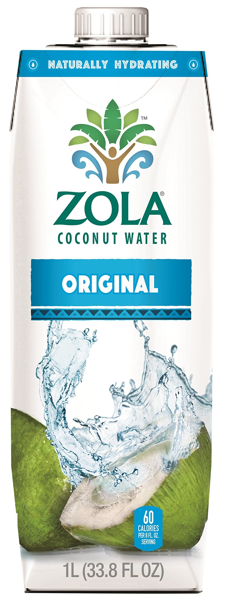 Zola 100% Natural Coconut Water, 1 Liter (Pack of 12)