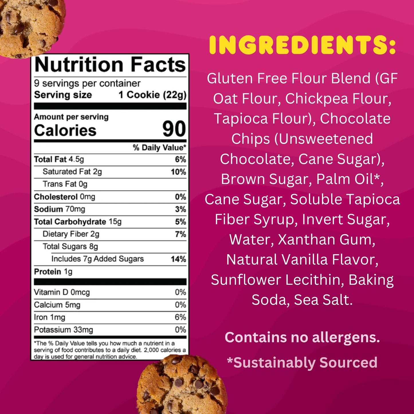 Whoa Dough Ready to Bake Cookie Dough Chocolate Chip - Certified Non-GMO, Kosher, Gluten Free - Plant-Based Snack Dough Made with Real Ingredients - 6 Pack