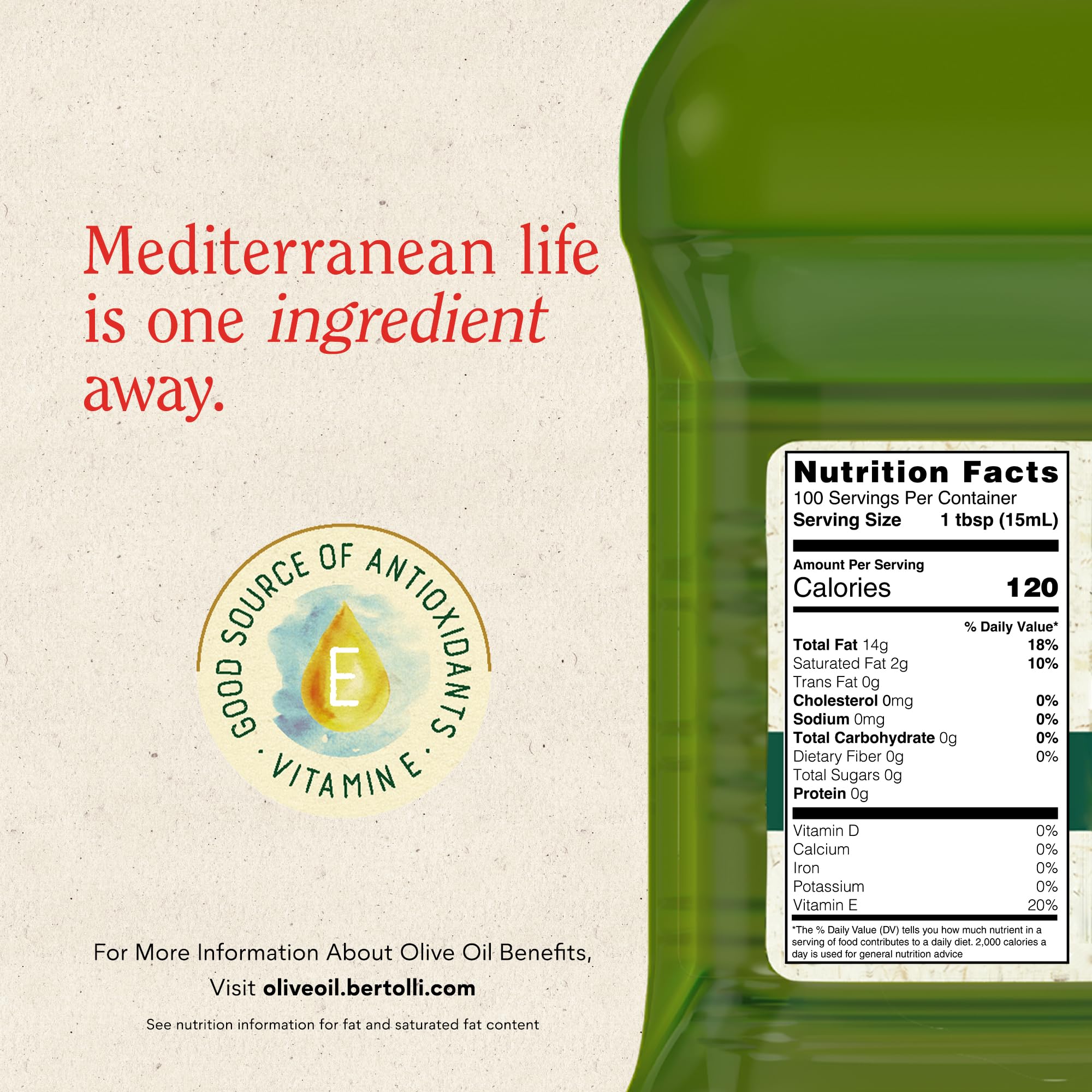 Bertolli Extra Virgin Olive Oil, Rich Taste, 50.7 fl oz