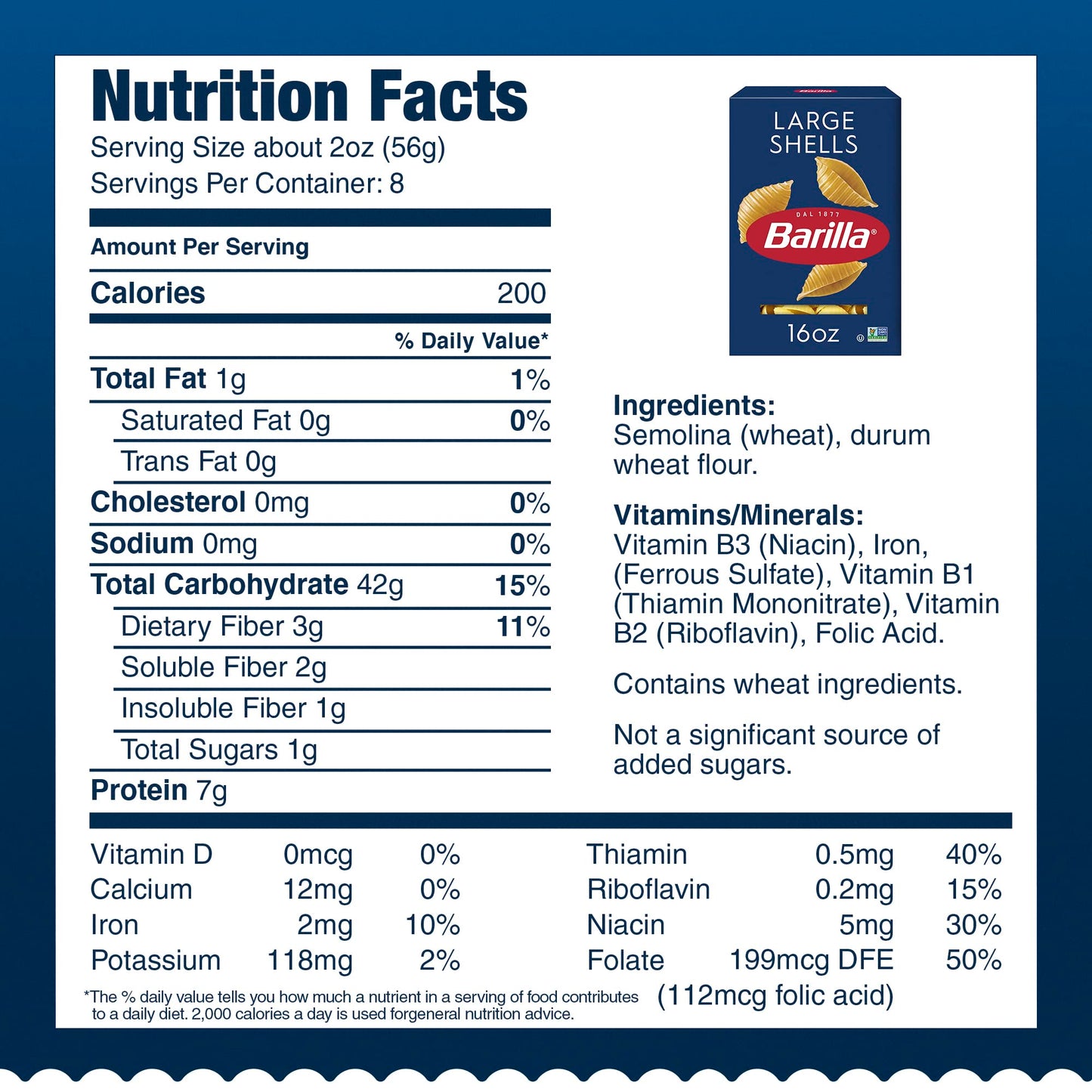 Barilla Large Shells Pasta, 16 oz. Box (Pack of 12) - Non-GMO, Made with Durum Wheat Semolina - Kosher Certified