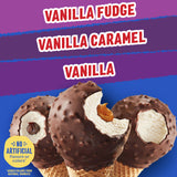 Drumstick Dipped Variety Pack, Vanilla Fudge, Vanilla Caramel, Vanilla Sundae Cone, 8 Count (Frozen)