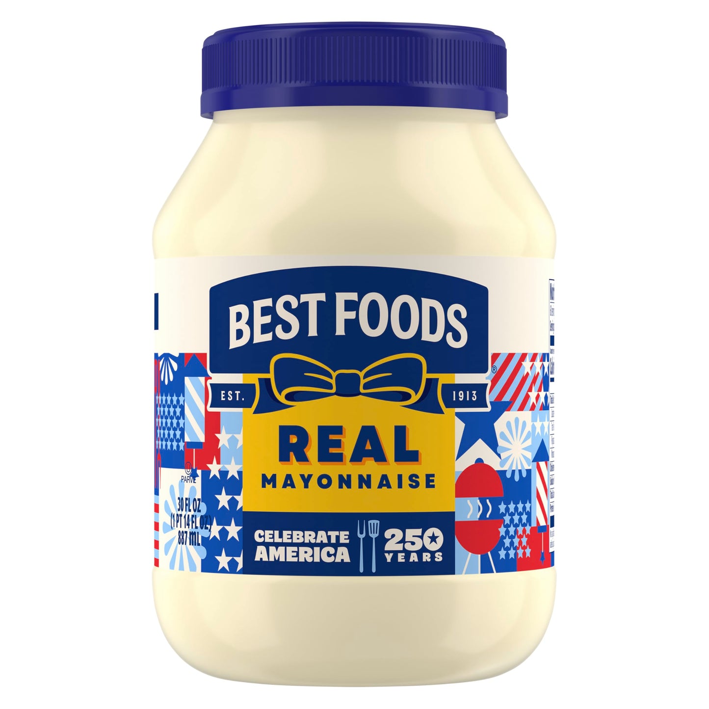 Best Foods Real Mayonnaise Mayo Jar For A Creamy Sandwich Spread or Condiment Gluten-Free, Made With 100% Cage-Free Eggs 30 oz