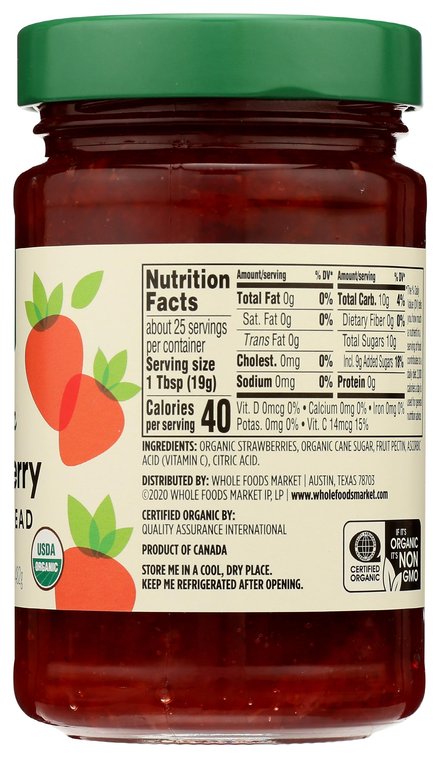 365 by Whole Foods Market, Organic Strawberry Fruit Spread, 17 Ounce, Red