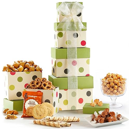 Broadway Basketeers gift basket with Sweet & Savory Treats, Thank You Gift for Memorial Day, Mom, Birthdays, Holidays & Celebrations, Kosher