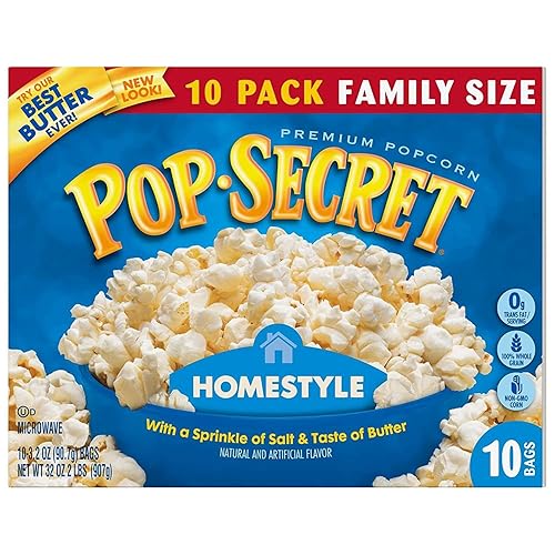Pop Secret Popcorn, Homestyle, 10-Count Box (32 Ounces)