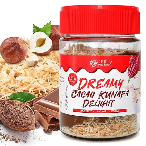 Ceres Gourmet Dubai Chocolate Crunchy Spread, 9.7 oz, Premium Spreadable Dubai Chocolate with Hazelnut and Crispy Kataifi, Rich Nutty Gourmet