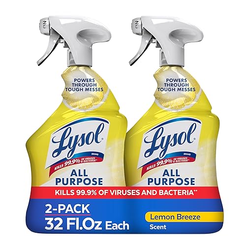 Lysol All Purpose Cleaner Spray, Multi-Purpose Disinfecting Spray, Kitchen & Bathroom Cleaner, Lemon Breeze Scent, 32 Fl Oz (Pack of 2)