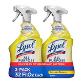 Lysol All Purpose Cleaner Spray, Multi-Purpose Disinfecting Spray, Kitchen & Bathroom Cleaner, Lemon Breeze Scent, 32 Fl Oz (Pack of 2)