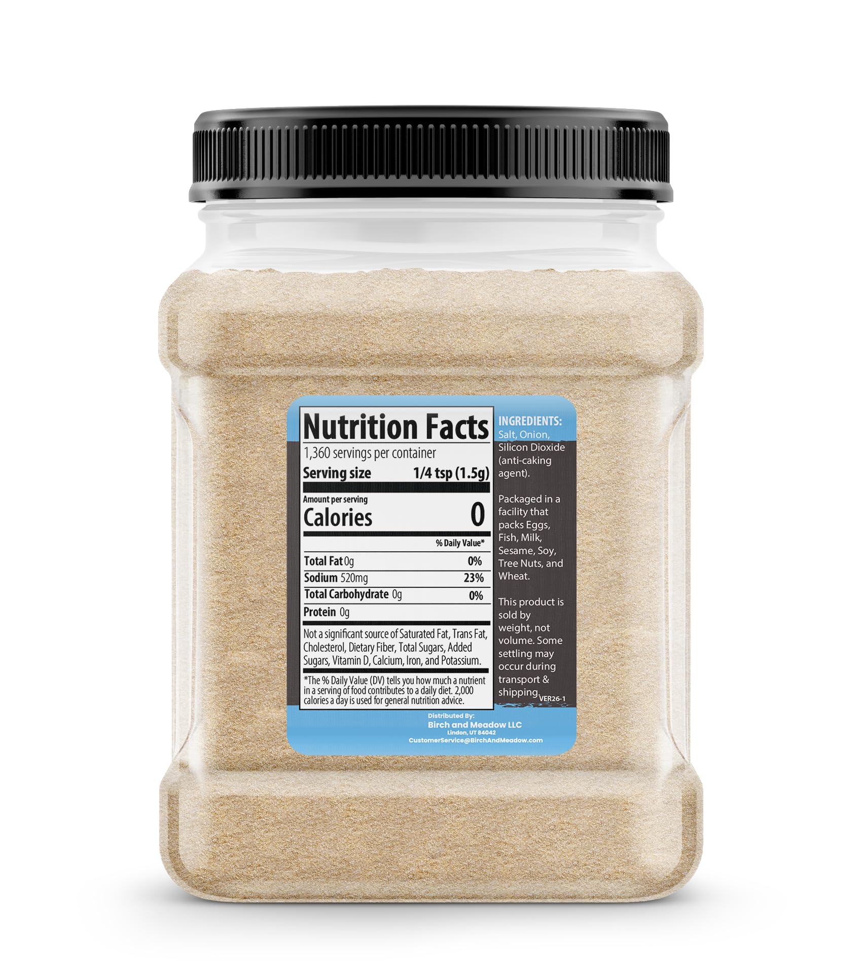 Birch & Meadow 4.5 lb of Onion Salt, Flavorful, Soups & Savory Dishes