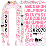 80UncleKimby Pink and White Graduation Decorations 2026 DIY Candy Leis Making Kit, Hawaiian Congrats Grad Lei Necklaces Party Supplies(Assembly