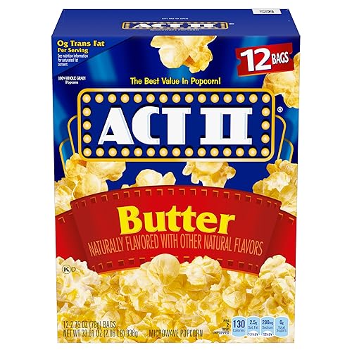 Act II Butter Microwave Popcorn, 2.75 oz., 12-Count Bags