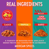 CHUZA Spicy Trail Mix Variety Pack (Barrio + Tropical + Clasico, 4 oz. Pack of 3) - Mexican Snacks Style Sweet Chili Nuts & Dried Fruit, Spicy Nuts