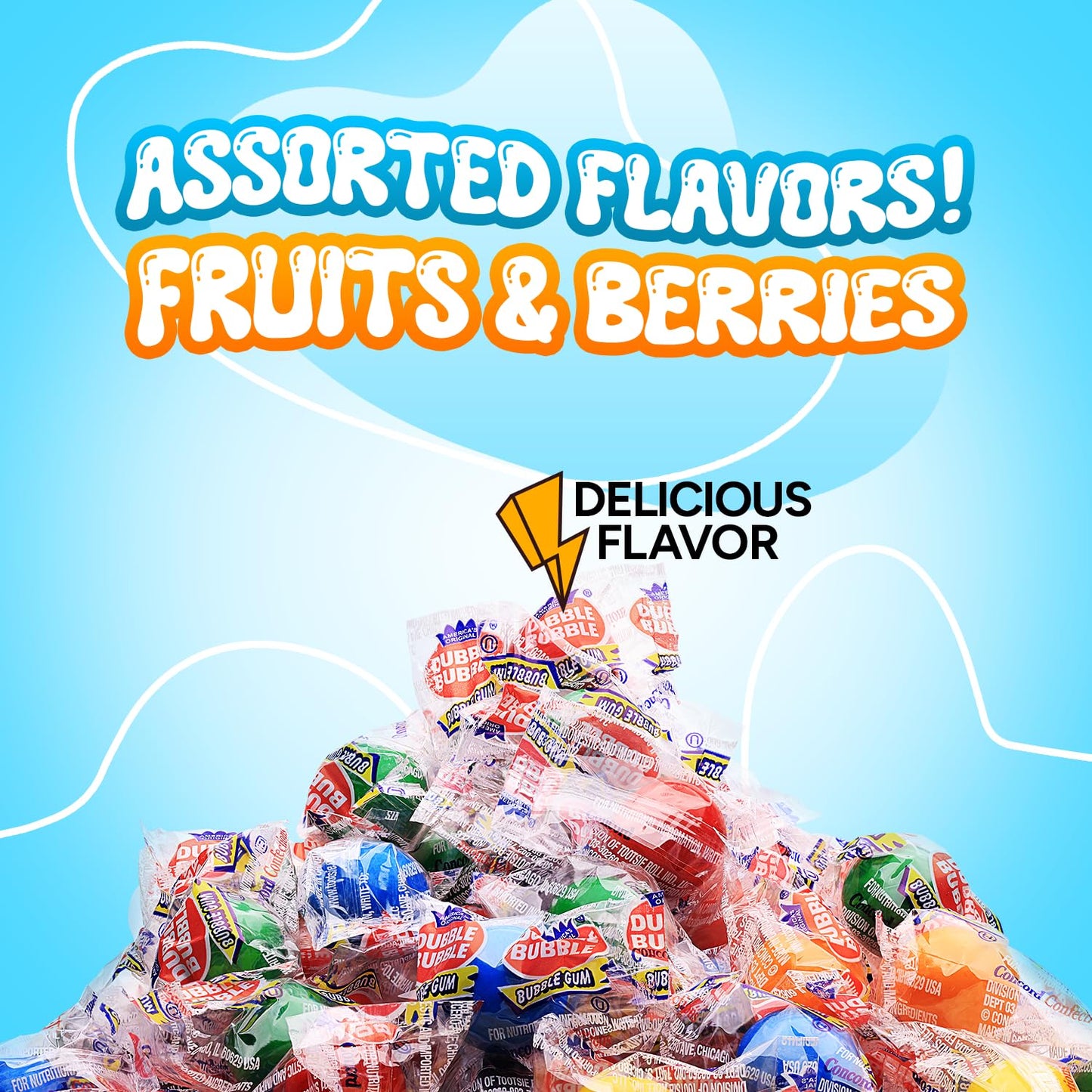 Gumballs for Kids - Dubble Bubble Assorted Gum balls Bulk 9.4 LB (850 pcs) - Individually Wrapped Gum balls - Chewing Bubble Gum - Assorted Gum Balls