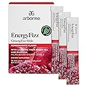 Arbonne Ginseng Energy Supplements - PomegranateFlavor Fizz Sticks, Energy Boost with Caffeine Powder from Guarana and Green Tea, Delicious