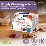QuikTea Instant Saffron Masala Chai Tea Latte Unsweetened, 10 Single-Serve Sachets, Artisanal Indian Chai Latte Mix, Just Add Hot Water, Low Caffeine