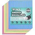 METUUTER 10 Packs Swedish Dishcloths for Kitchen, Reusable Kitchen Dishcloths Compostable Cellulose Dish Clothes for Household Use
