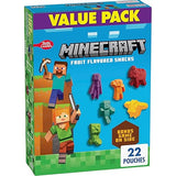 Minecraft Fruit Flavored Snacks, Fat Free and Gluten Free Snacks, 17.6 oz (22 Pouches)