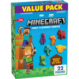 Minecraft Fruit Flavored Snacks, Fat Free and Gluten Free Snacks, 17.6 oz (22 Pouches)