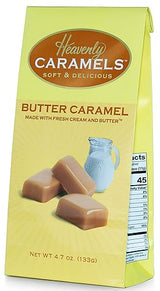 J Morgan Confections Heavenly Caramels, Butter Flavor (4.7 oz bag, 4-Pack); Gourmet, Artisan Soft and Chewy Butter Caramel Candies, Creamy and Smooth