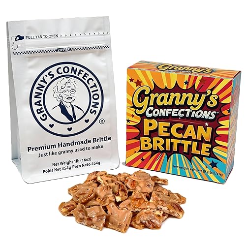 Granny’s Confections Pecan Brittle - 16 oz (454g) Premium Gourmet Candy - The Gift to Give.