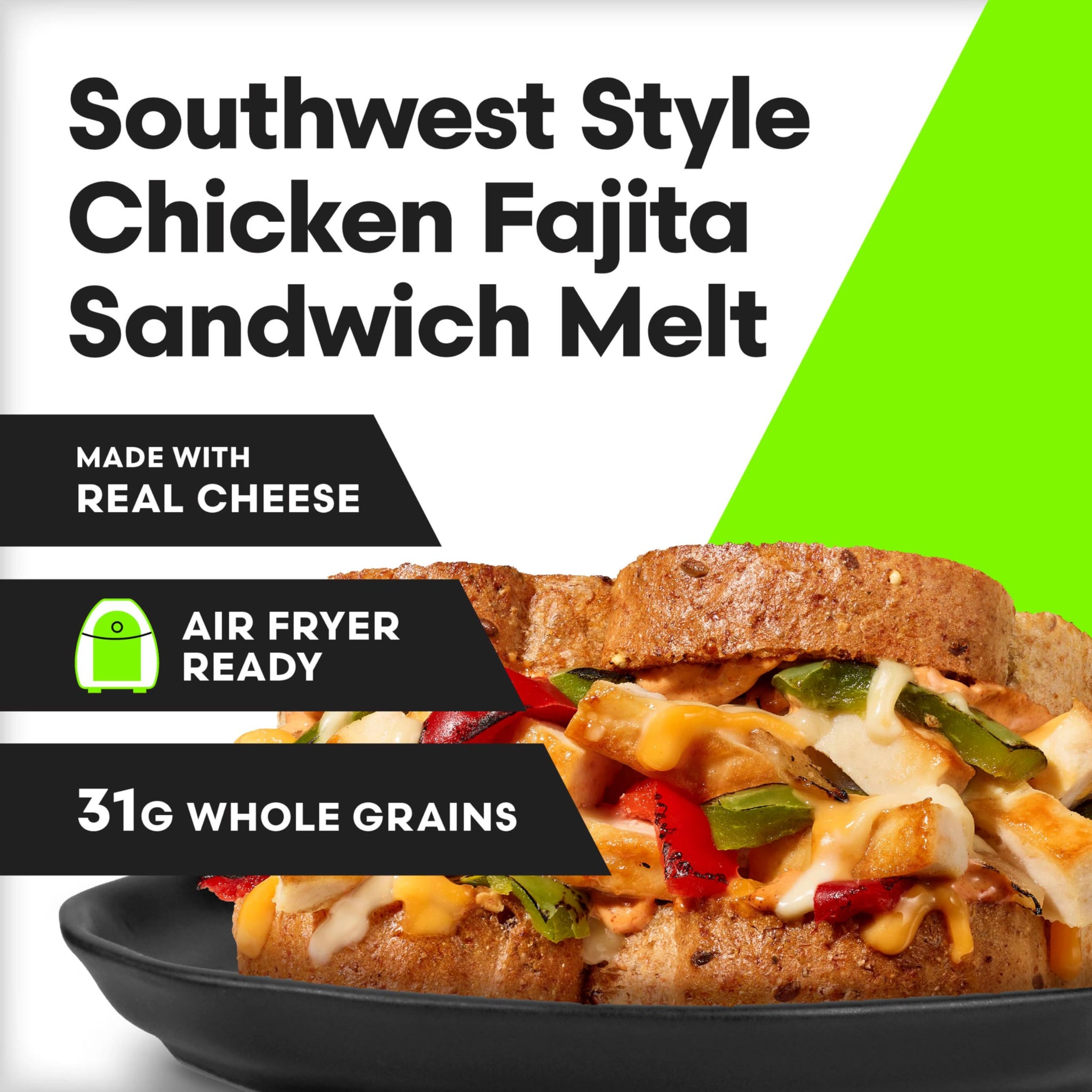 Vital Pursuit Southwest Style Chicken Fajita Sandwich Melt, High Protein Glp-1 Frozen Meal