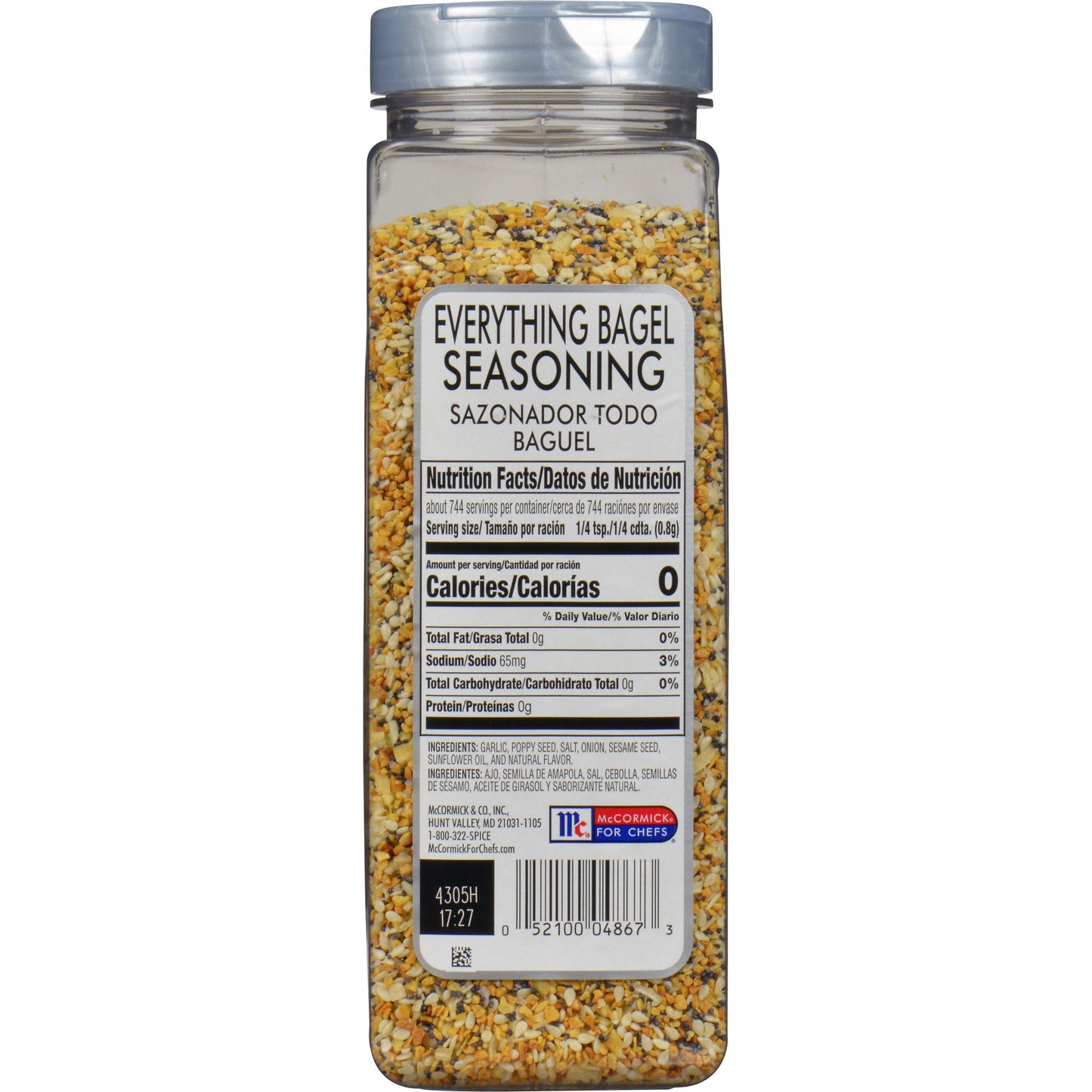 McCormick Culinary Everything Bagel Seasoning, 21 oz - One 21 Ounce Container of Everything Bagel Seasoning Blend of Poppy Seed, Sesame Seed, Garlic