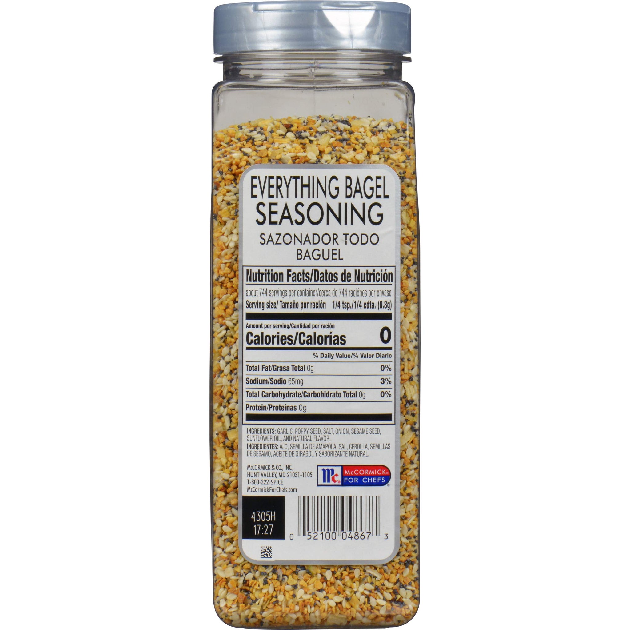 McCormick Culinary Everything Bagel Seasoning, 21 oz - One 21 Ounce Container of Everything Bagel Seasoning Blend of Poppy Seed, Sesame Seed, Garlic