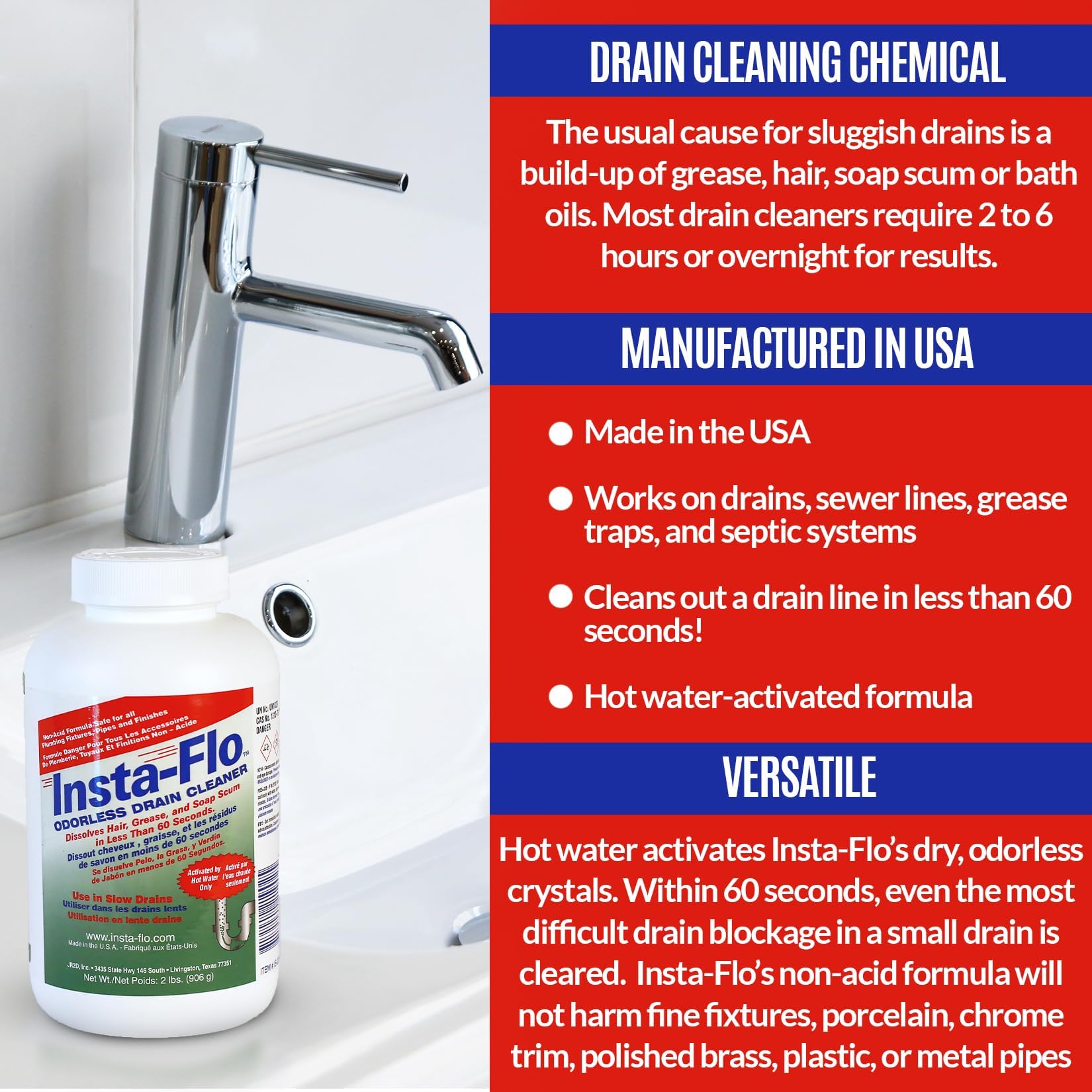 Thrift Marketing IS-200 2LB Insta Drain Cleaner