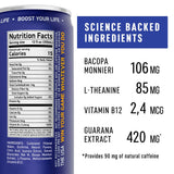 NEORON Focus + Calm | Nootropic Drink for Mental Clarity - Stress & Burnout Support (12-Pack, Blueberry & Mint, Sugar-Free)