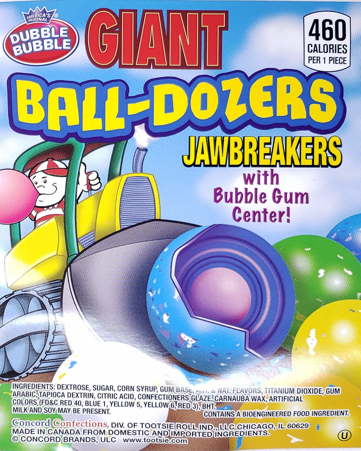 Candy Retailer Giant Ball-Dozers Jawbreakers with Bubble Gum Center 1 Pound