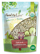 Food to Live Organic Sprouted Sunflower Seeds, 1 Pound Non-GMO, Kosher, No Shell, Unsalted, Raw Kernels, Vegan Superfood, Sirtfood, Bulk