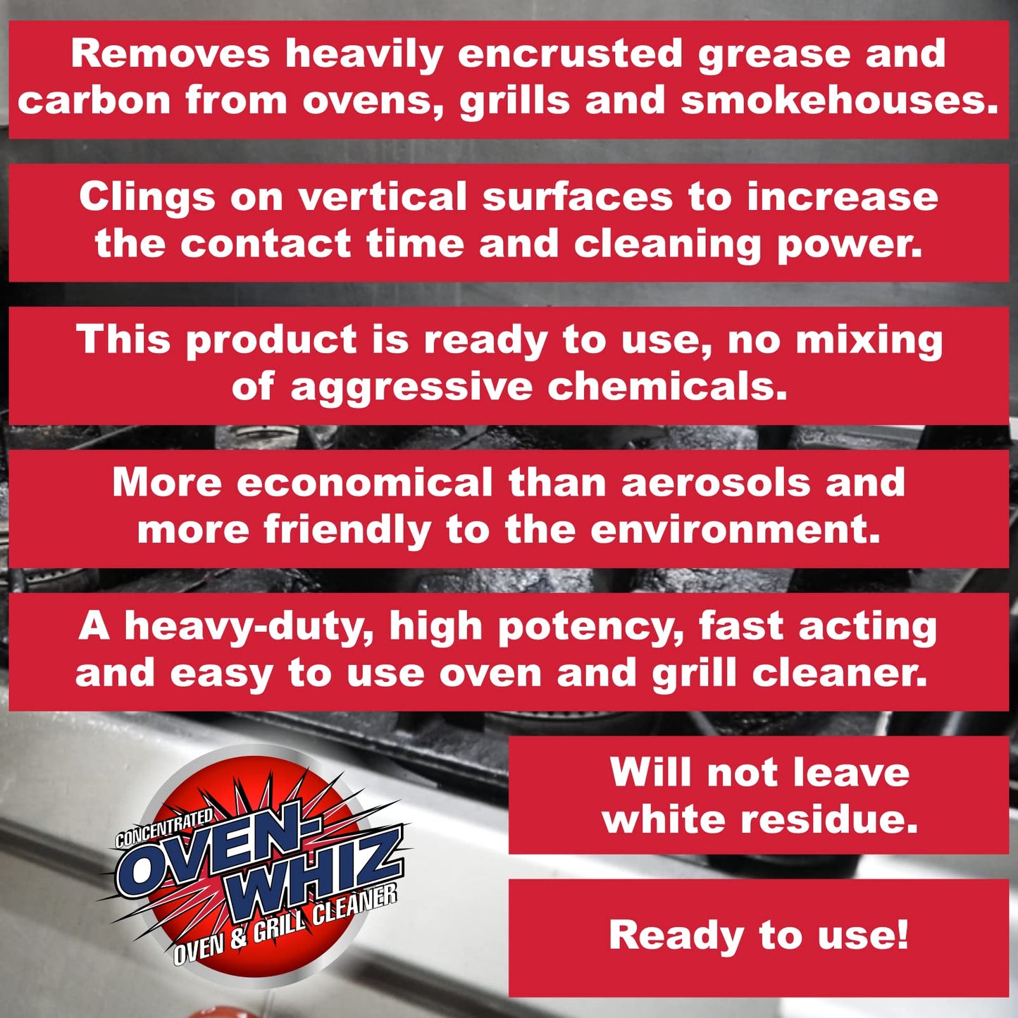 1 Gallon (128 Oz.) Oven-Whiz Oven & Grill Cleaner by FryOilSaver Co., Removes Tough Stains, Carbon, Grease & Food Burnt for BBQ Grills, Ovens, Grates