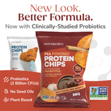 Wonderslim Protein Chips with Probiotics, BBQ | 12g Plant Protein, 170 Cal | High Protein Chips, Vegan, Gluten Free, Non-GMO | Made with Avocado Oil