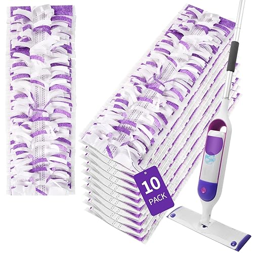 ZHAYAO 10 Pack Disposable Power Mop Pads for Swiffer Power Mop Pads, Compatible with Swiffer Power Mop Refills, Unscented Spray Replacement Floor