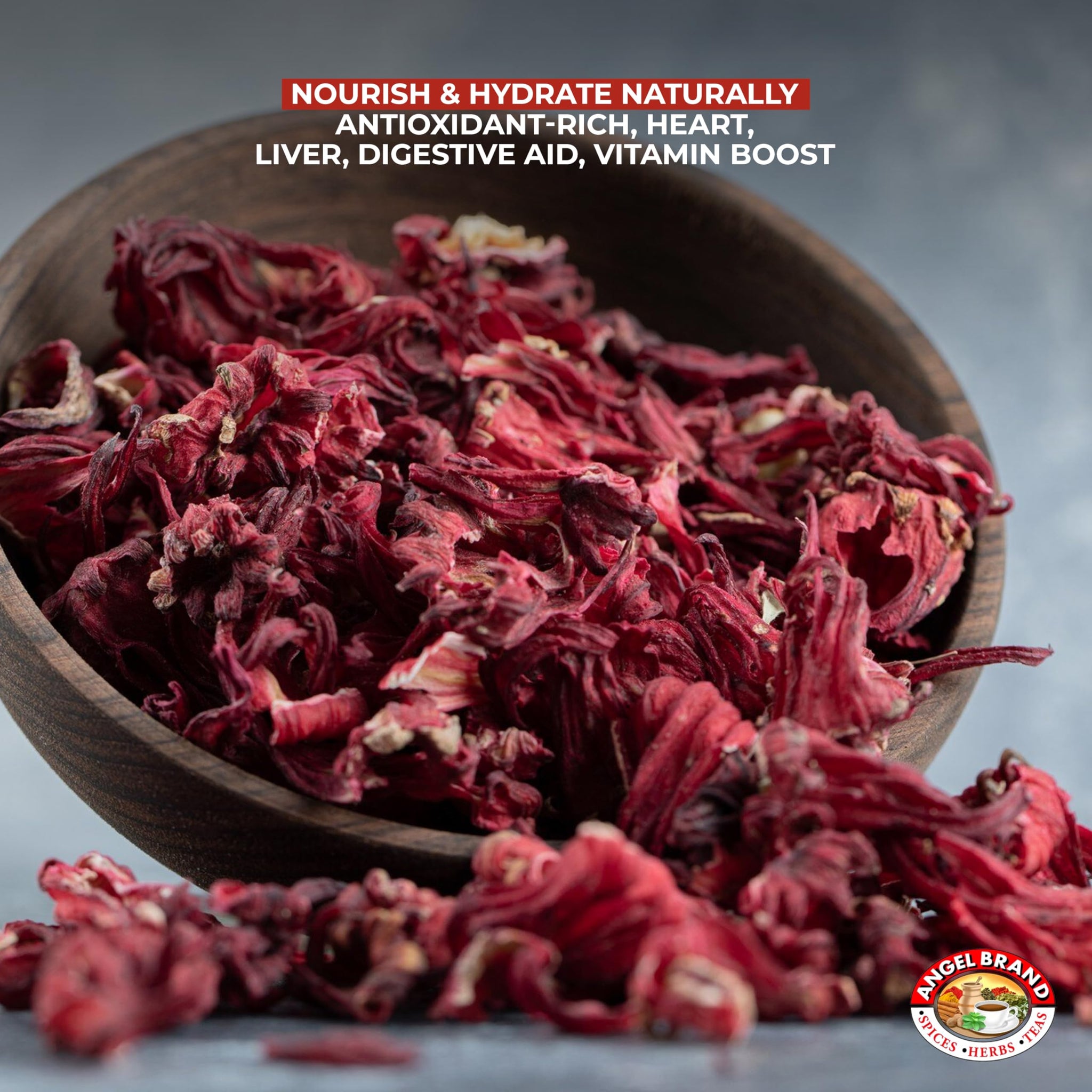 Angel Brand Dried Sorrel Hibiscus Flowers 1.5 lbs Pouch - Discover Rich Flavor & Aroma of Healthful Delights with Hibiscus Tea Loose Leaf - Enjoy
