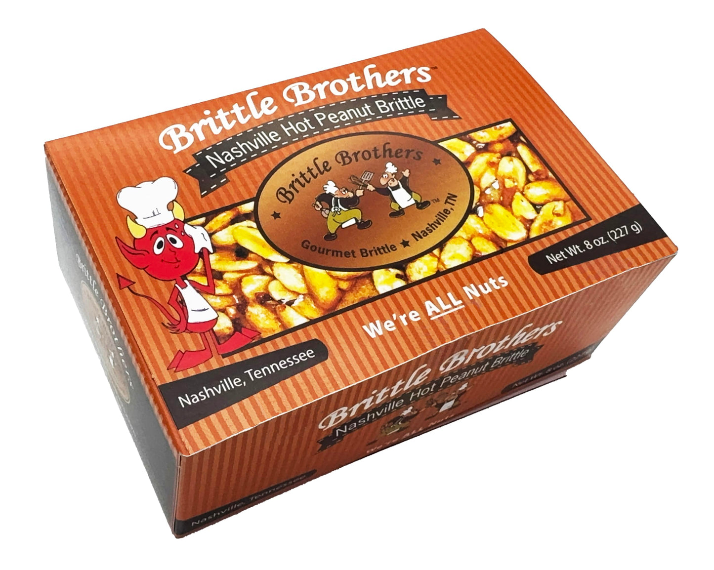 Brittle Brothers Nashville Hot Peanut Brittle - 8 oz Gift Box - Gourmet Candy