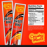 Country Meats, Meat Sticks, USDA Certified, 0 Trans Fat, Low Carb, High Protein, Keto Snack, Keto Friendly (10 Sticks, Sweet BBQ)