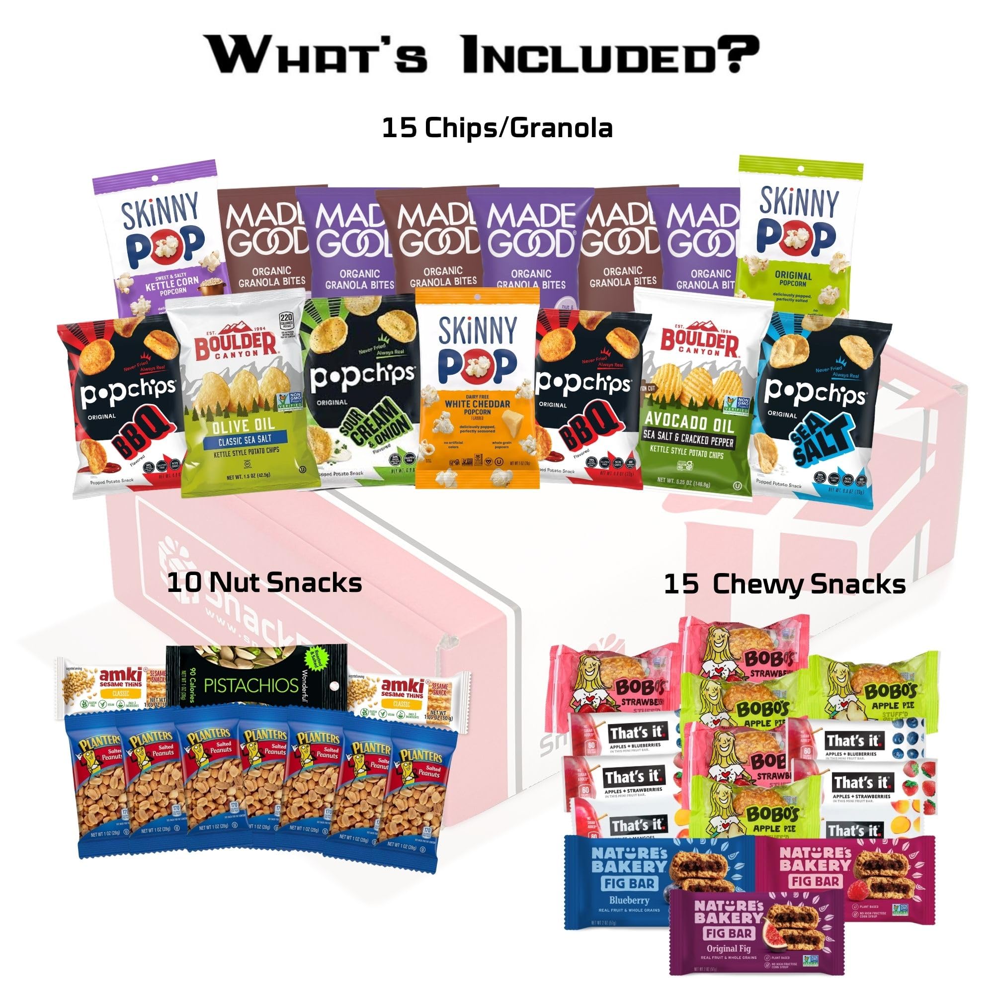Vegan Snack Box Assortment Care Pacakge Variety Pack (40 Count) | Fathers Day, Holiday, Teachers, Back to School, Date Night, College, Gift Baskets