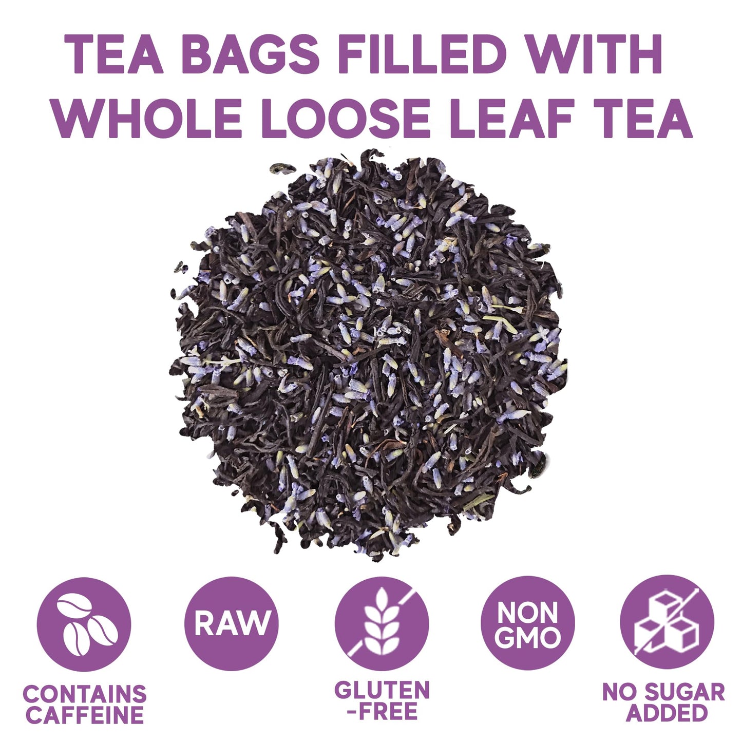 Sou Zen Earl Grey Lavender 30 Corn-Fiber Pyramid Tea Bags | Premium Loose Leaf Blend with Bergamot & Lavender | Naturally Organic Ingredients, No