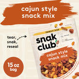 Snak Club Cajun Style Snack Mix with Hot and Spicy Peanuts, Butter Toffee Peanuts, Toasted Corn, Cajun and Honey Sesame Sticks, and Almonds, Kosher