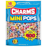 Charms Mini Pops - 4.5 lb Bag of Individually Wrapped Fruity Hard Candy Lollipops in 18 Fun Flavors - Peanut and Gluten Free, 400 Count