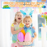 Barblog 12 Pcs 5 Inch/ 6 Inch/ 8 Inch Plastic Easter Eggs Fillable Assorted Macarons Eggs Large Empty Egg for Easter Filling Treats, Gift Baskets or